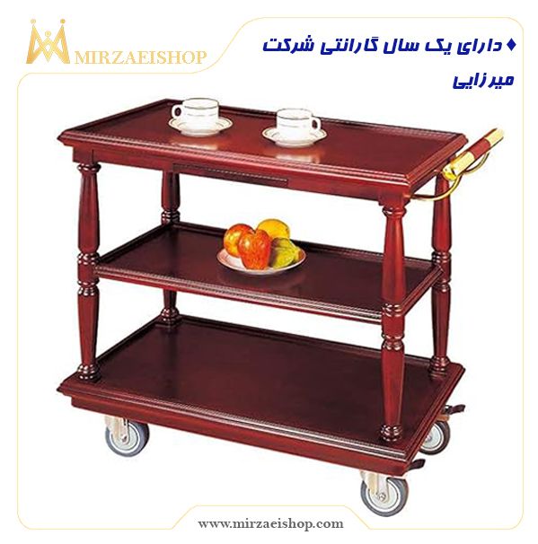  ترولی سه طبقه چوبی رستورانی - کد 12207