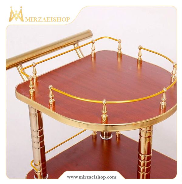  چرخ پذیرایی چوبی طلایی - کد 1500308