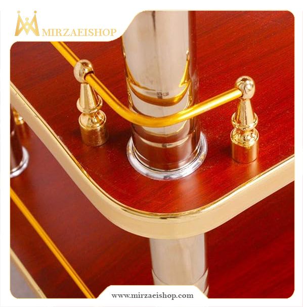  چرخ پذیرایی چوبی طلایی - کد 1500308