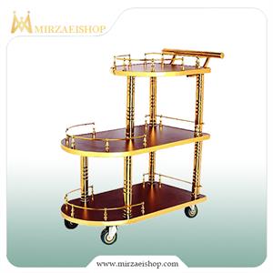 چرخ پذیرایی چوبی طلایی
