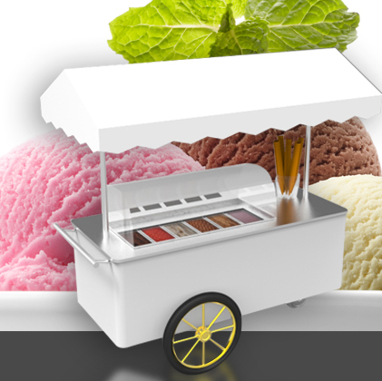 بستنی ساز کالسکه ای چرخدار | طراحی بروز و کاربردی✔️