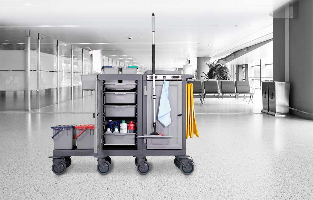 ترولی-پلاستیکی-cleaning-trolley